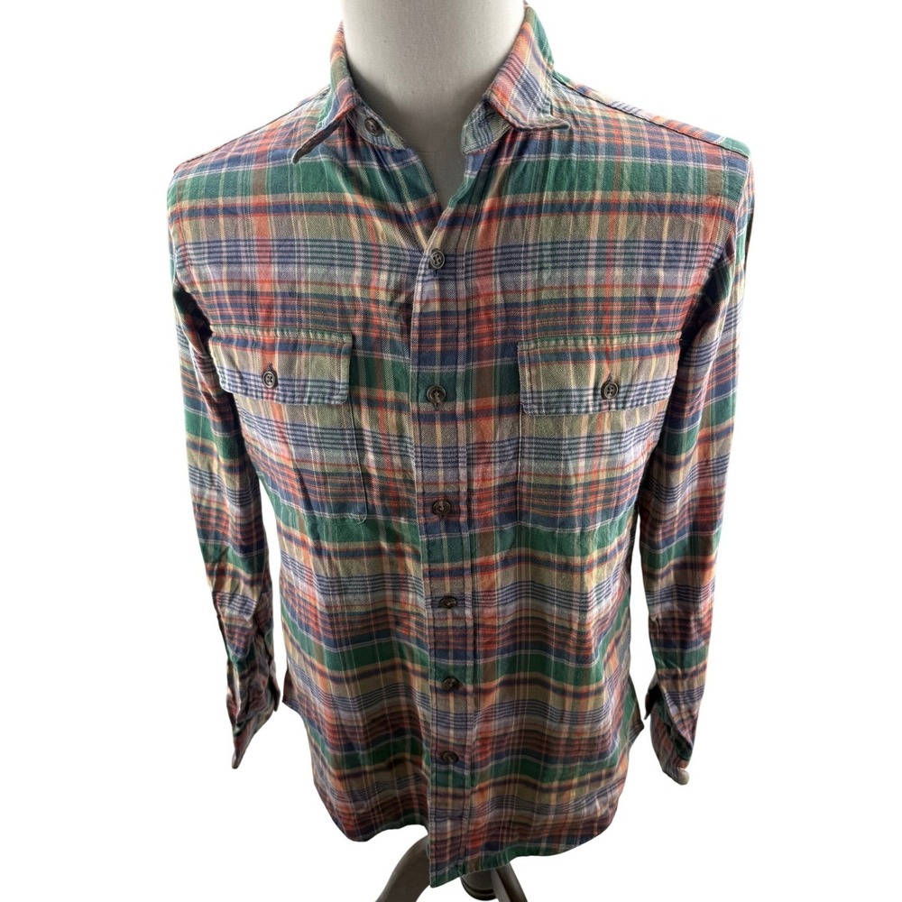 Polo Ralph Lauren Mens Plaid Flannel Shirt Multicolor Size Small
